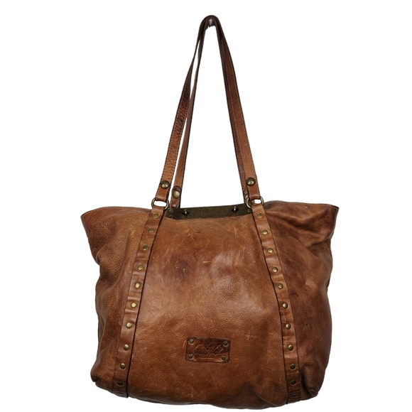 Patricia Nash Handbags - Patricia Nash Benvenuto Distressed Brown Full Grain Leather Tote Bag Purse